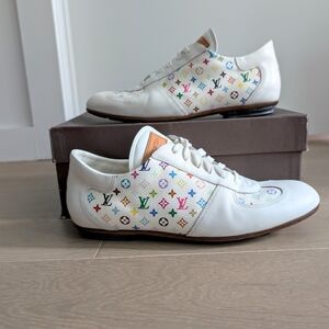 Louis Vuitton White Multicolor Monogram Low-Top Sneakers - Men